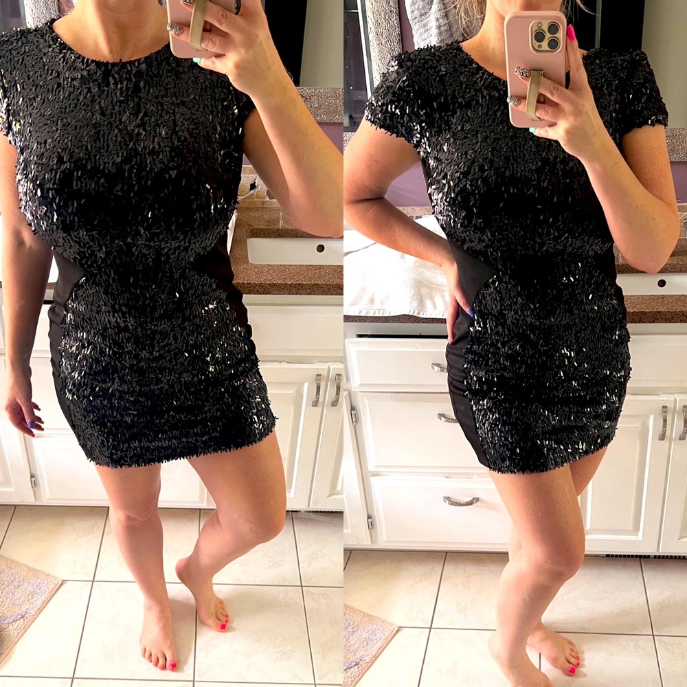 Sequin Little Black Dress